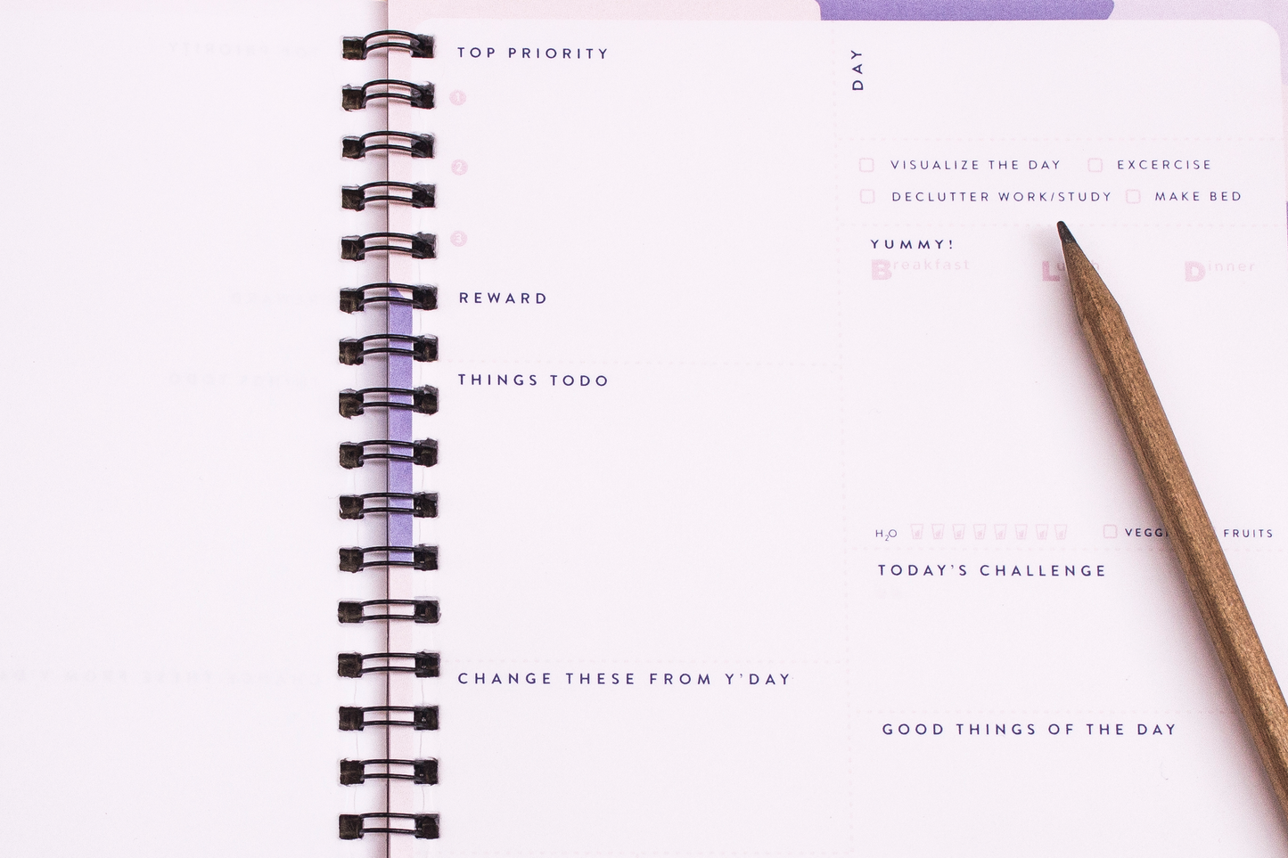Nefficar Daily Planner - Guided Planning & Reflection - Beautiful Tropical Design - A5 Size
