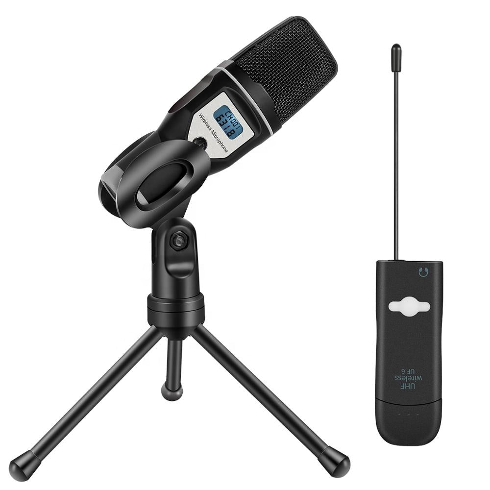UHF Wireless Microphones USB Microphone for Singing Podcast Guitar Recording
