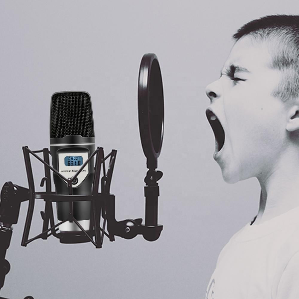 UHF Wireless Microphones USB Microphone for Singing Podcast Guitar Recording