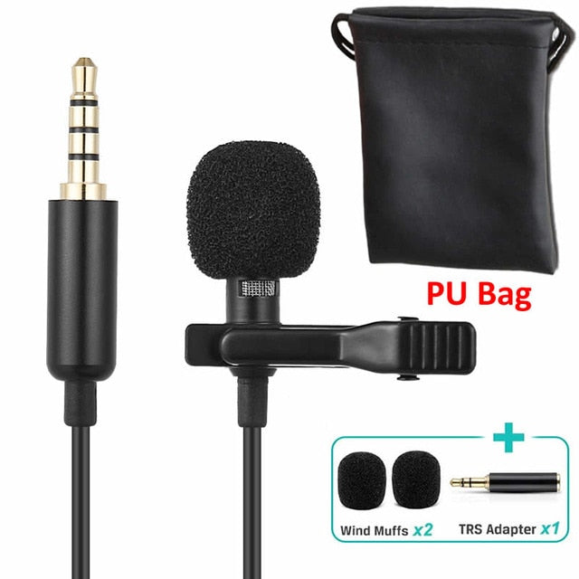 Omnidirectional Metal Microphone 3.5mm Jack Lavalier Tie Clip Mic