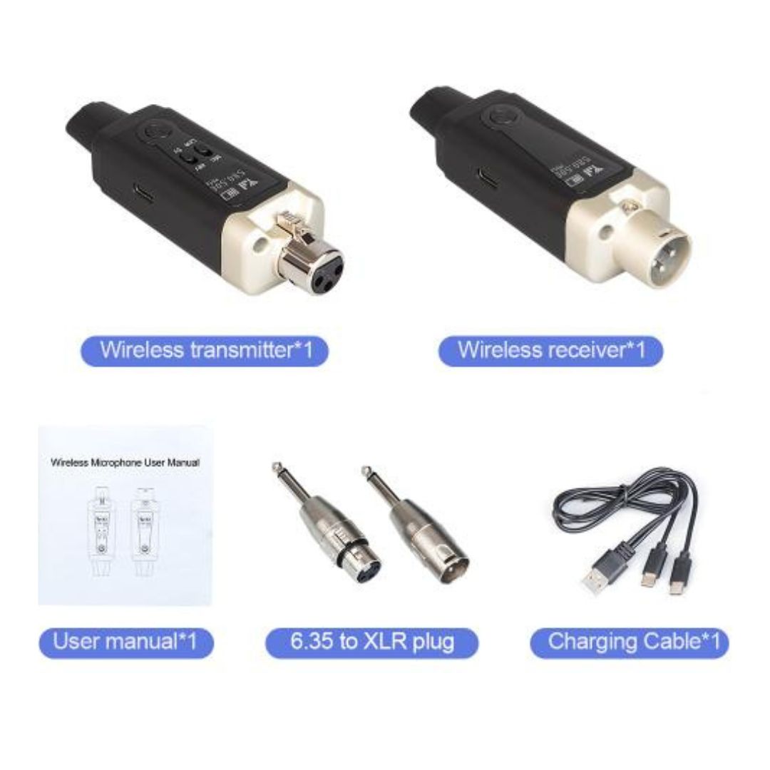 Wired to Wireless Microphone Converter Adapter System for XLR Mics - Nefficar