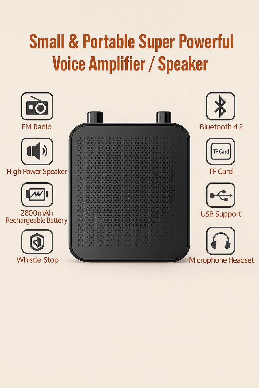 30W Bluetooth Voice Amplifier with Headset Mic and Rechargeable Battery