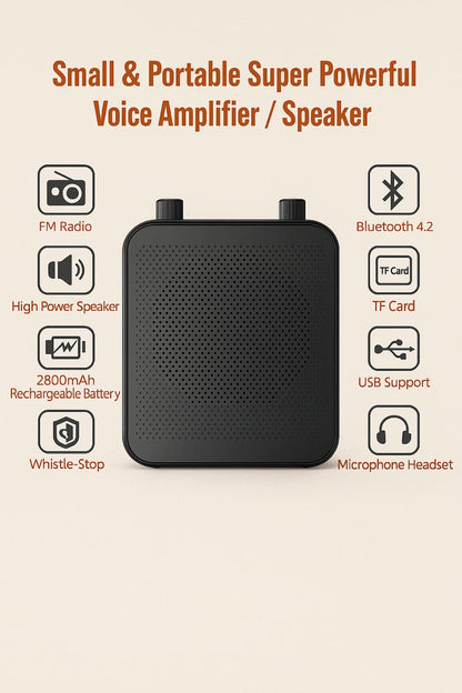30W Bluetooth Voice Amplifier with Headset Mic and Rechargeable Battery