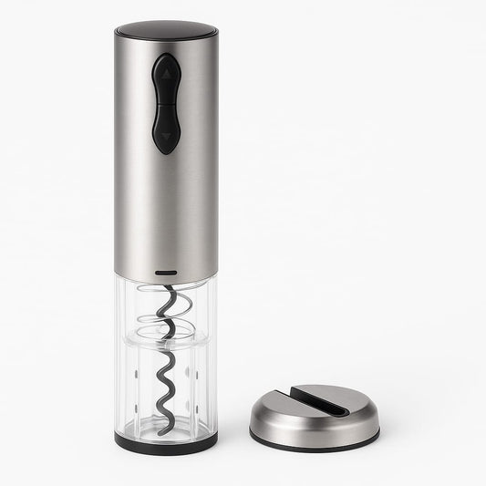 Electric Wine Opener, Cordless and USB Rechargeable, with Foil Cutter and LED Indicator – Opens Bottles in Seconds