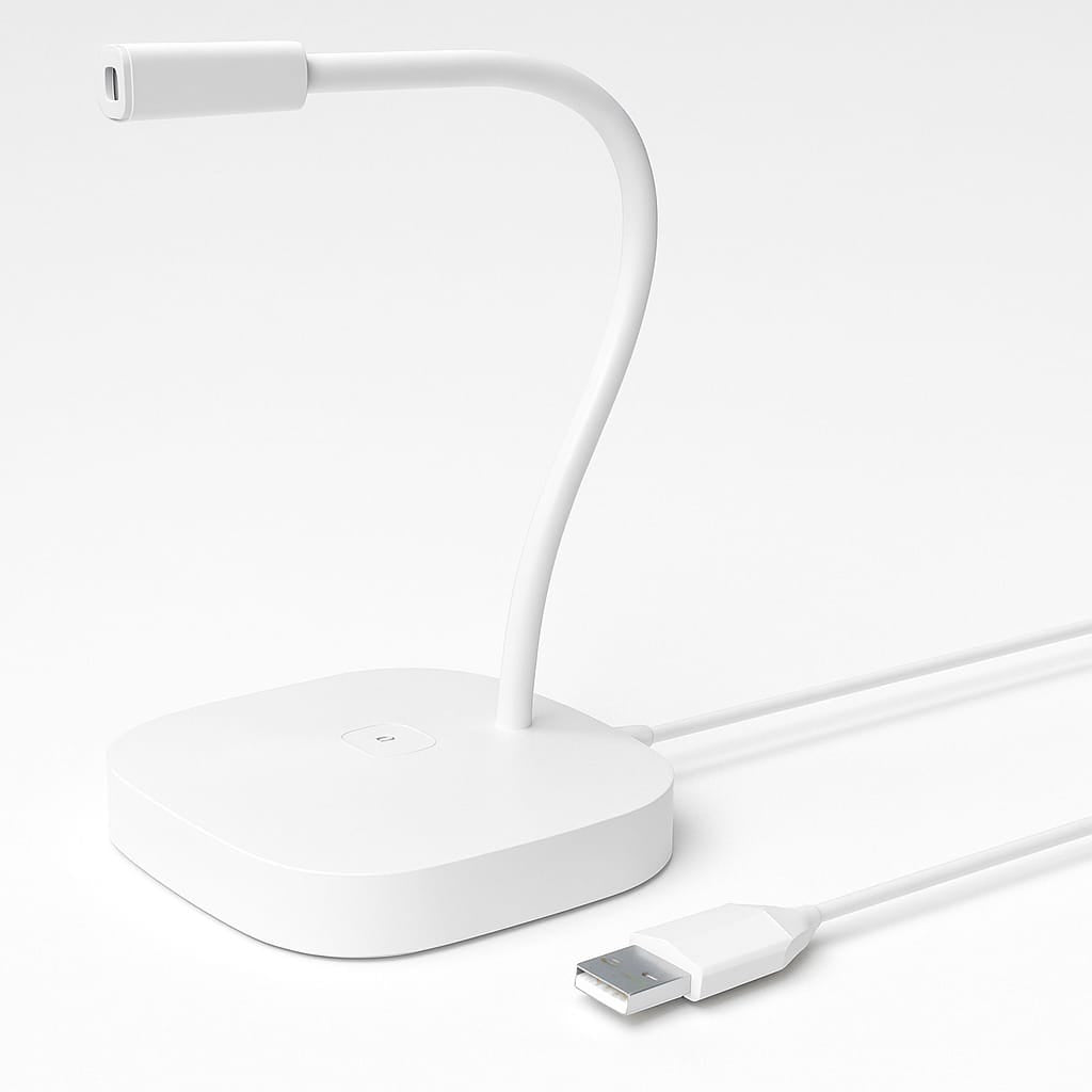 360° Omnidirectional Gooseneck Microphone – Plug & Play Desktop Mic