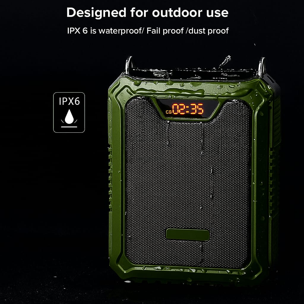 25W Rechargeable Voice Amplifier – Wireless Bluetooth PA Speaker for Teachers, Coaches & Outdoor Events