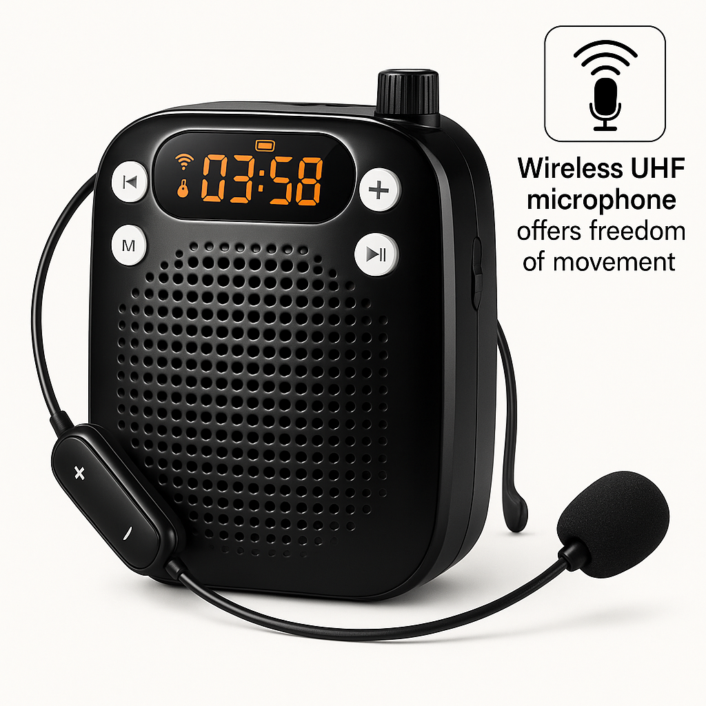 Portable Wireless Voice Amplifier with UHF Microphone 4