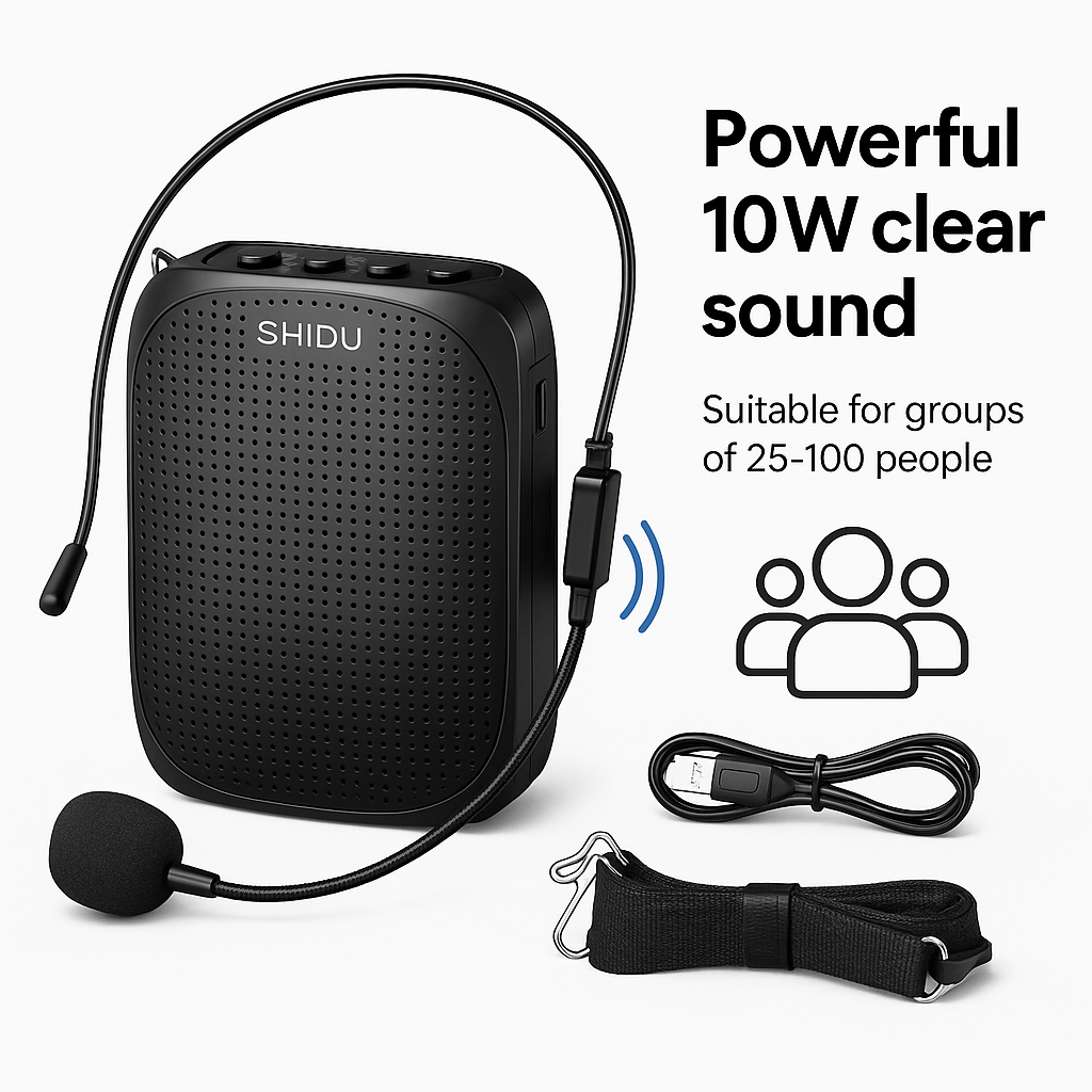 Portable Voice Amplifier with Adjustable Headset Microphone 3