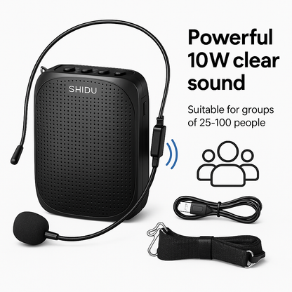 Portable Voice Amplifier with Adjustable Headset Microphone 3