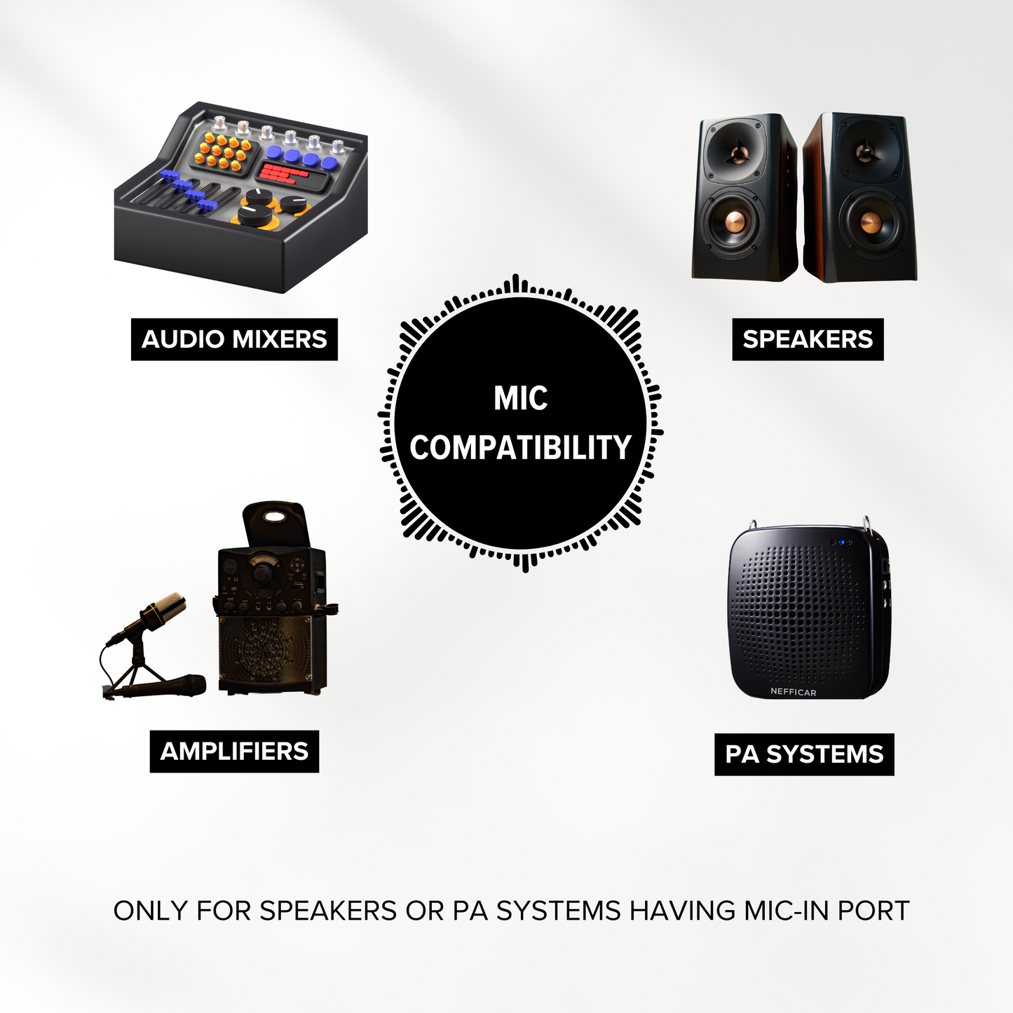 UHF Wireless Microphone with Bluetooth Receiver - U3 Mic