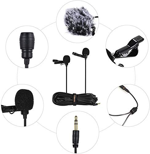 Dual Lavalier Microphone for Phone & DSLR Camera - Nefficar