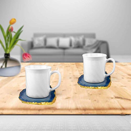 Natural Agate Coasters – Coffee, Tea, Drink Coaster - Set of 2 - Nefficar