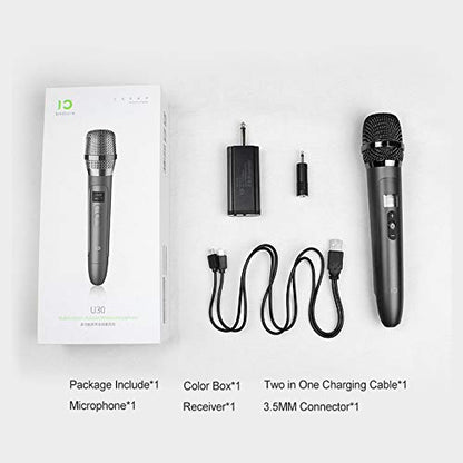 Rechargeable Wireless UHF Microphone System for Stage PA
