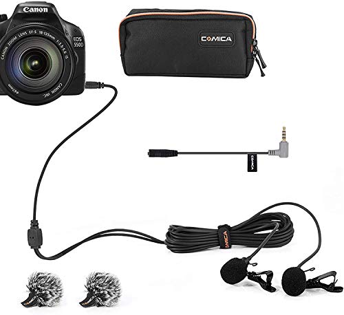 Dual Lavalier Microphone for Phone & DSLR Camera