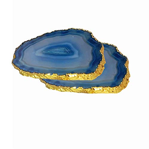 Natural Agate Coasters – Coffee, Tea, Drink Coaster - Set of 2 - Nefficar