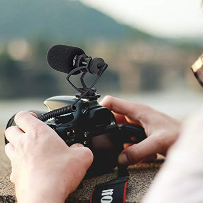 Camera Microphone - Super-Cardioid Directional Condenser Video Shotgun Microphone for Canon Nikon