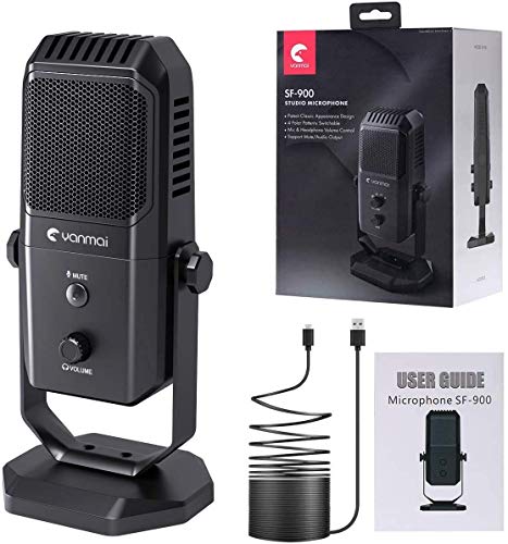 Studio USB Condenser Microphone for Recording Streaming Podcasts on PC Mac Computer - Nefficar