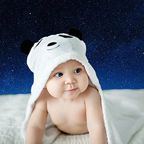 लड़कों और लड़कियों के लिए बेबी हुड वाला बांस पांडा तौलिया