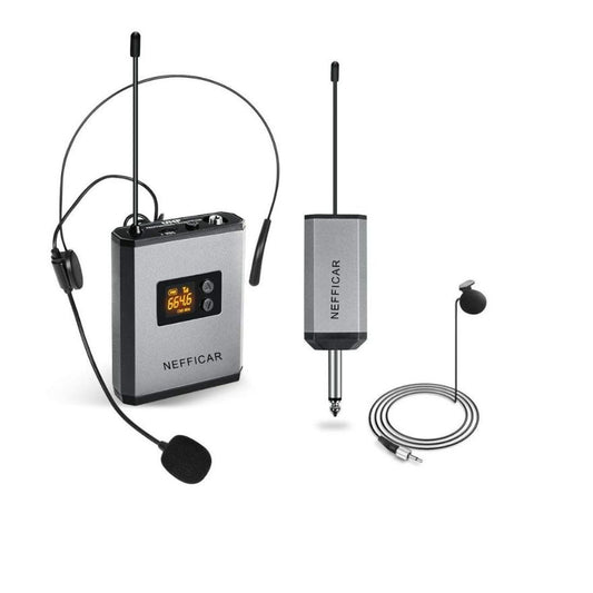 Wireless UHF Microphone System with Receiver and Transmitter Bodypack - Nefficar
