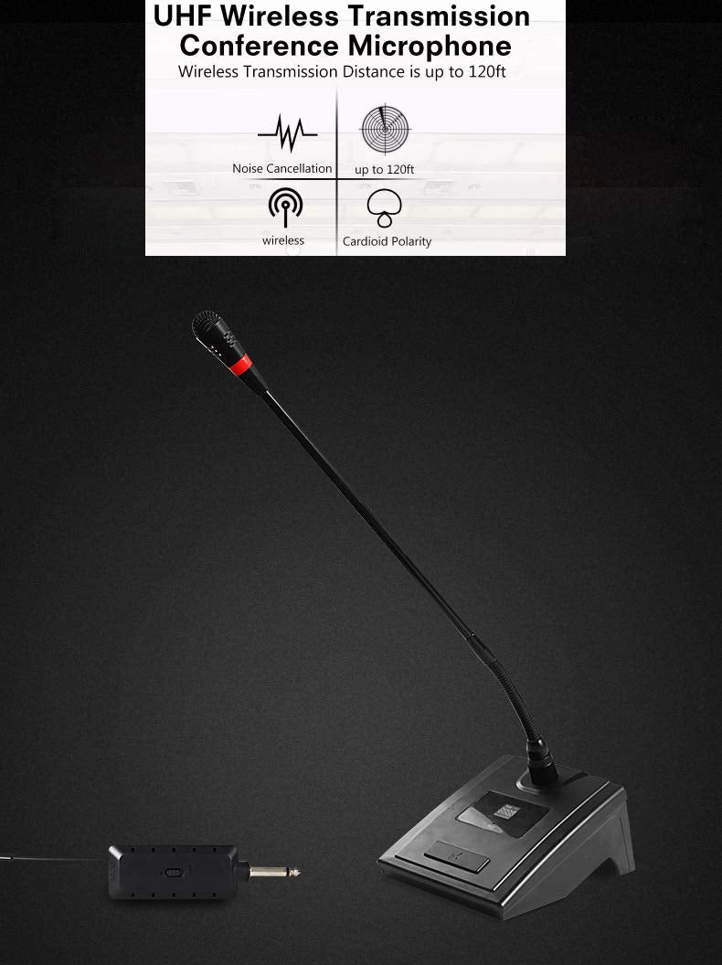 Wireless Desktop Microphone - Gooseneck Conference Mic - Nefficar