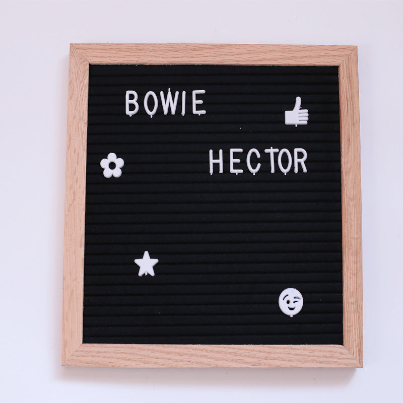 Wooden Framed Felt Letter Board with 128 Letters & Numbers (Wall Mount) - 10 x 10 Inch