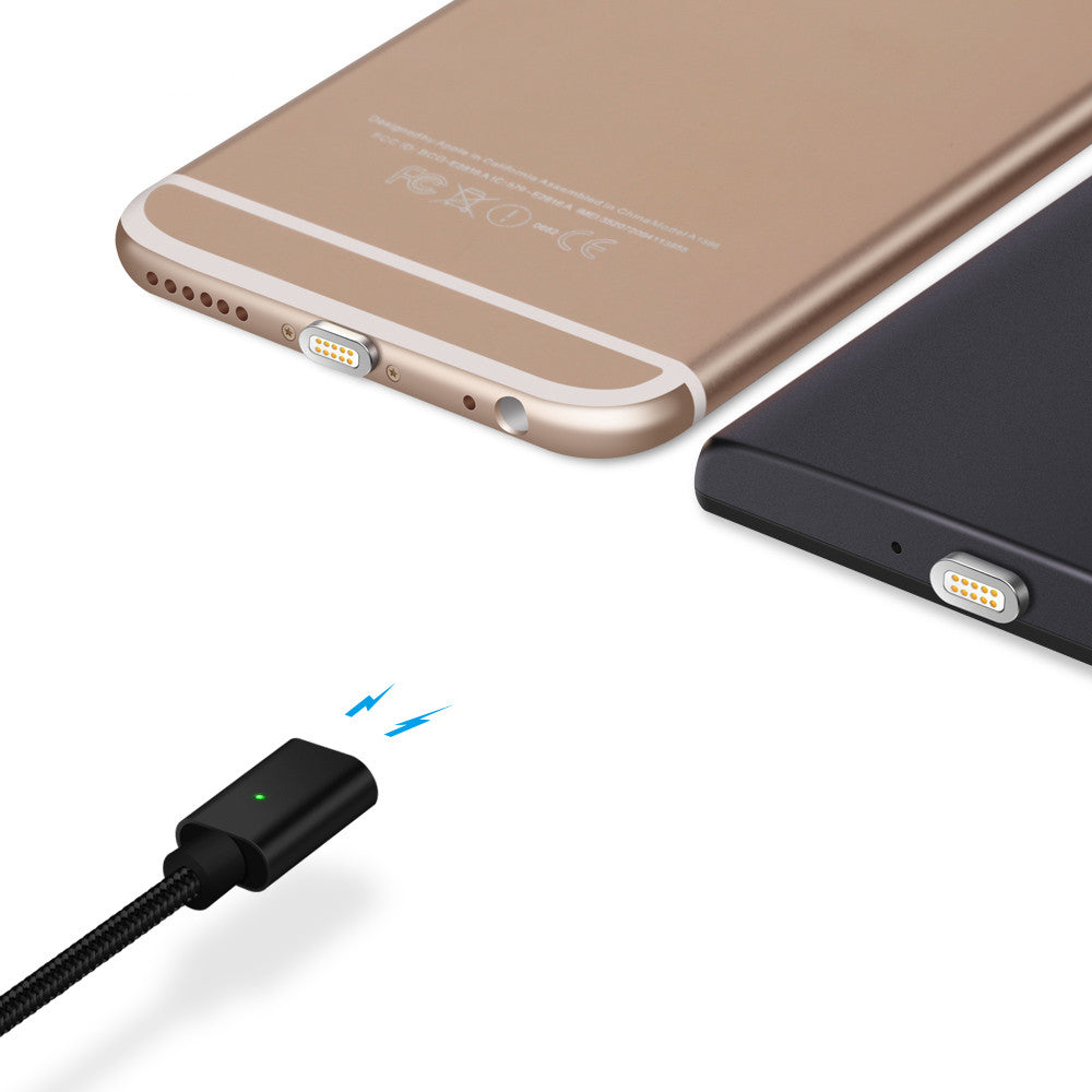Magnetic Fast Charging 2-In-1 Micro USB Lightning Cable