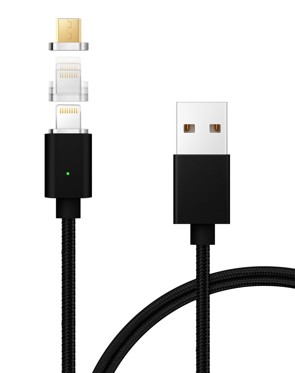 Magnetic Fast Charging 2-In-1 Micro USB Lightning Cable