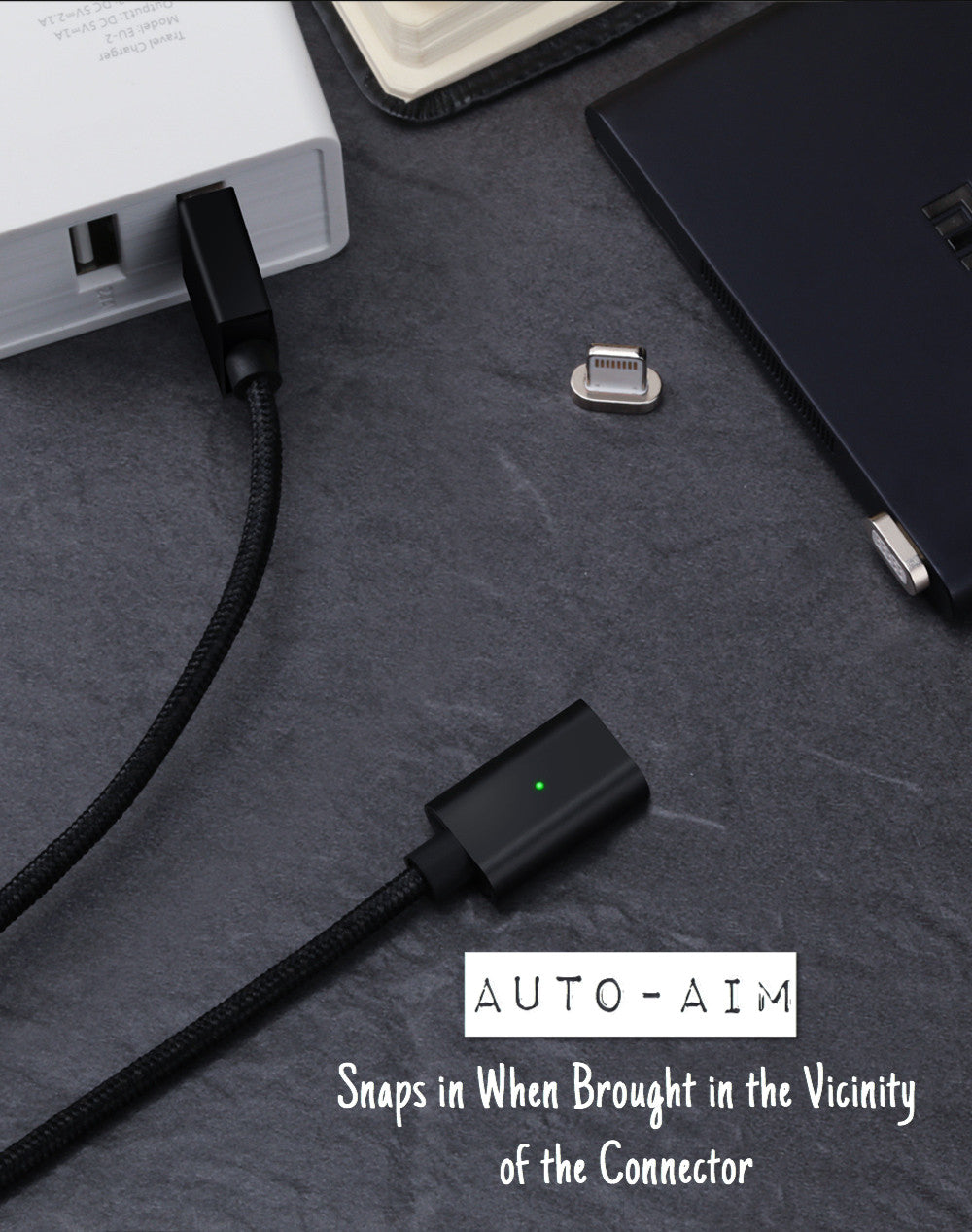 Magnetic Fast Charging 2-In-1 Micro USB Lightning Cable