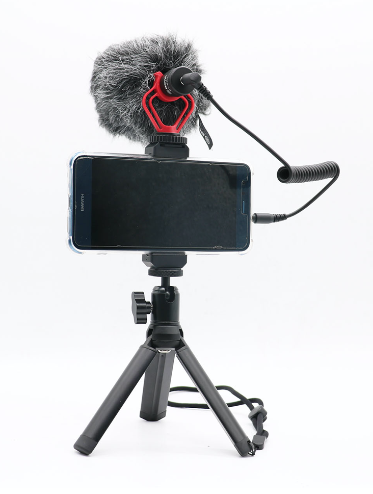 Mobile Phone Holder with Cold Shoe for Mic or LED with Hot Shoe - Vlogging Setup - Nefficar