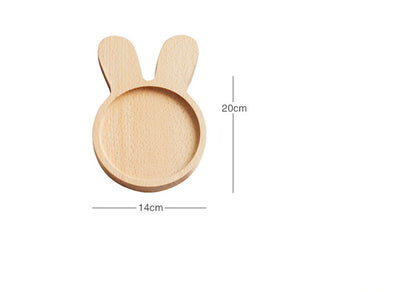 Nordic Baby Food Feeding Wooden Plate Tray Bowl