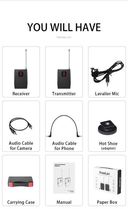 UHF Wireless Microphone & Monitor System with In-Ear Monitor for DSLR